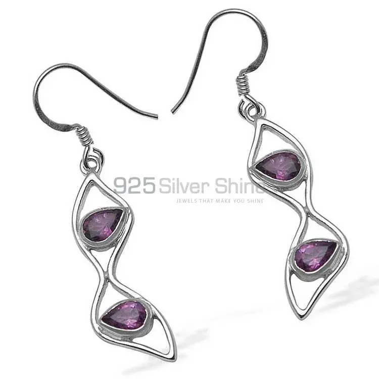 Top Quality 925 Sterling Silver Handmade Earrings In Amethyst Gemstone Jewelry 925SE1060_0