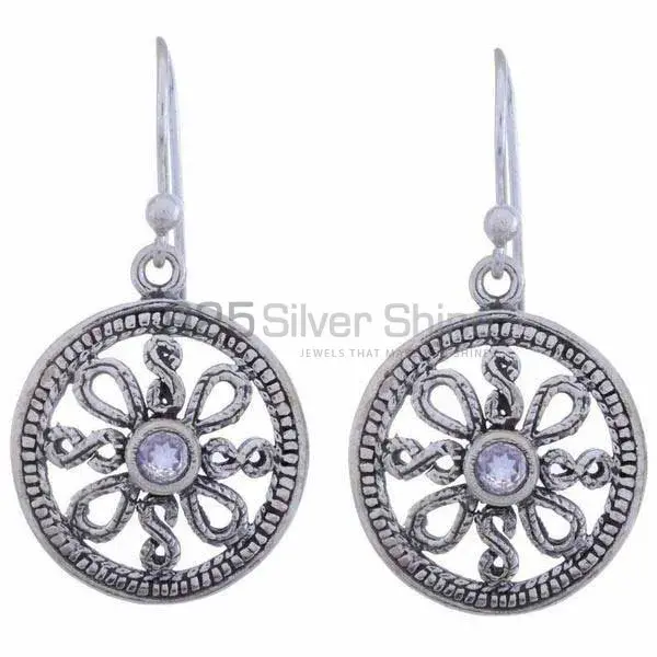 925 Sterling Silver Handmade Earrings In Blue Topaz Gemstone Jewelry 925SE1209_0