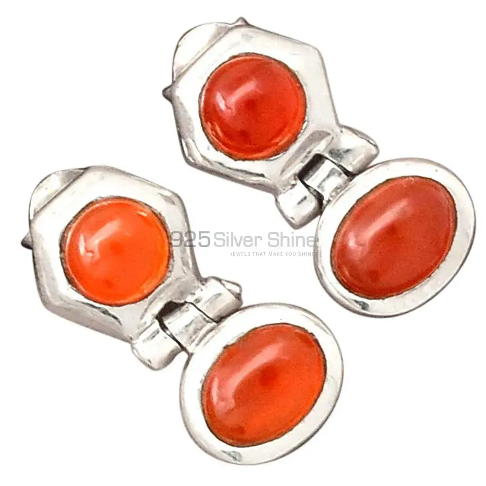 925 Sterling Silver Handmade Earrings In Carnelian Gemstone Jewelry 925SE2741_1