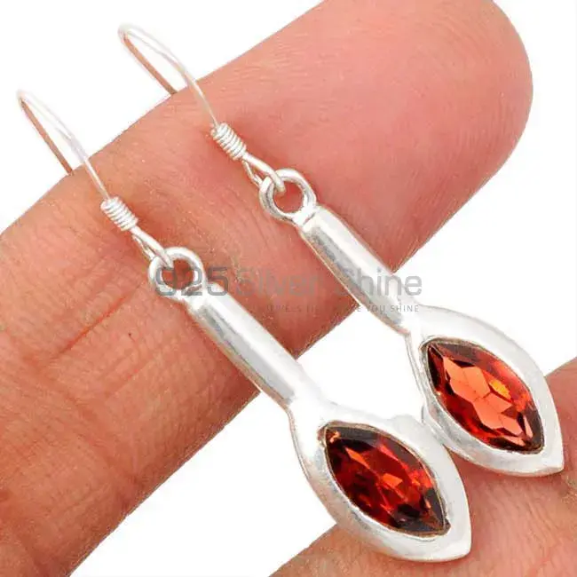 Top Quality 925 Sterling Silver Handmade Earrings In Garnet Gemstone Jewelry 925SE665