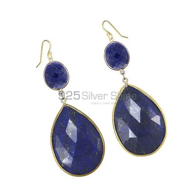 Top Quality 925 Sterling Silver Handmade Earrings In Lapis Gemstone Jewelry 925SE1884_0