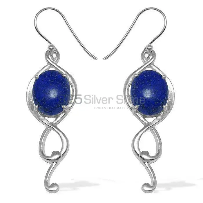 925 Sterling Silver Handmade Earrings In Lapis Gemstone Jewelry 925SE823_0