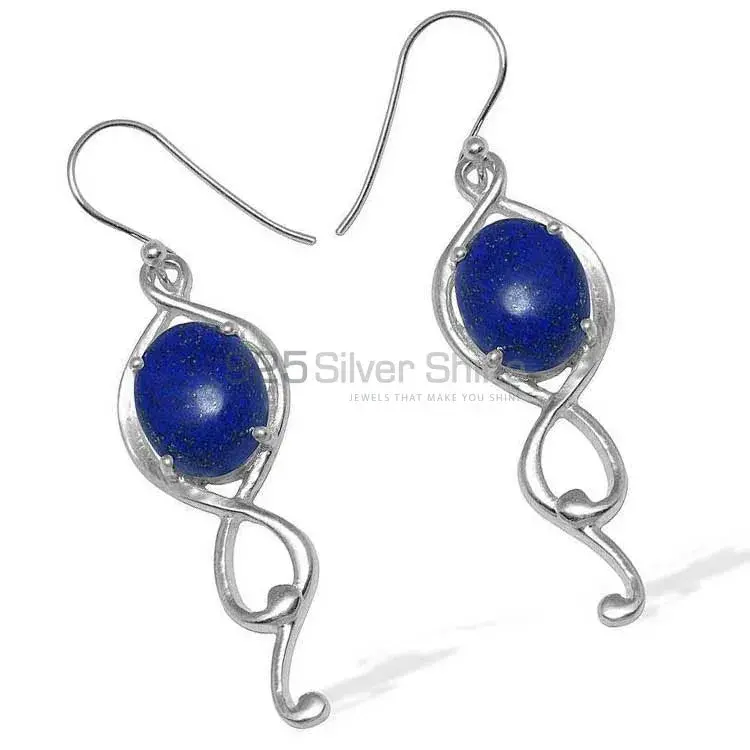 925 Sterling Silver Handmade Earrings In Lapis Gemstone Jewelry 925SE823_1