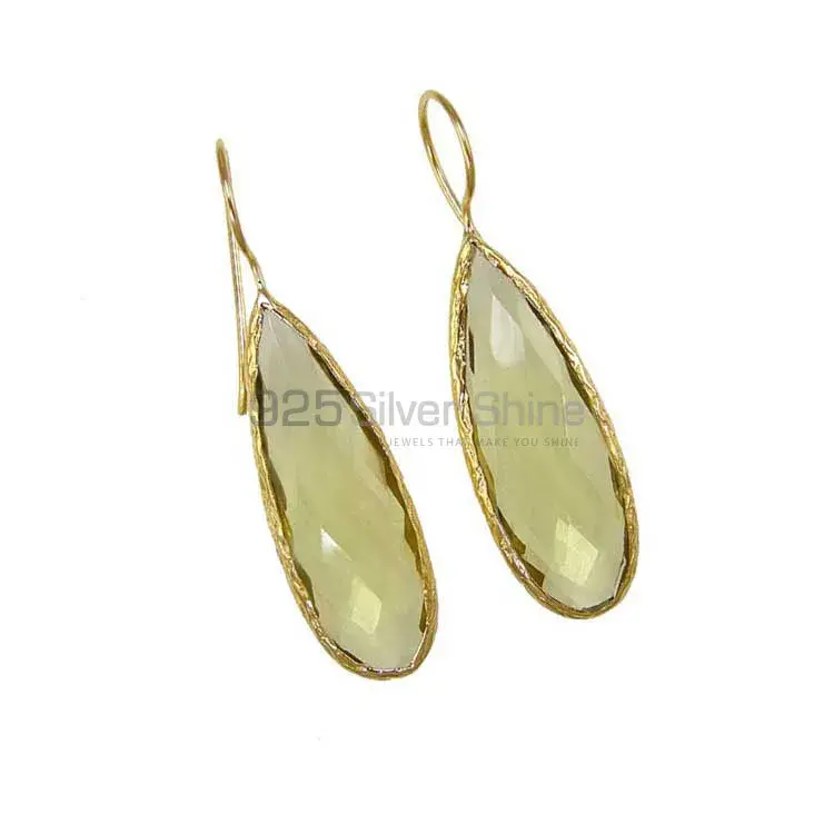 925 Sterling Silver Handmade Earrings In Lemon Quartz Gemstone Jewelry 925SE1963_1