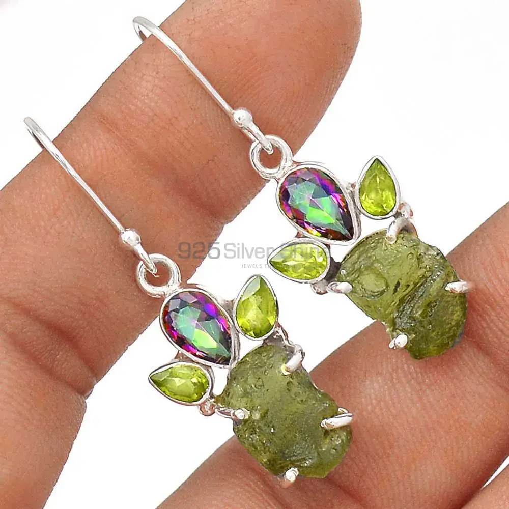 Top Quality 925 Sterling Silver Handmade Earrings In Multi Gemstone Jewelry 925SE2064_0