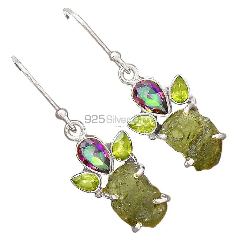 Top Quality 925 Sterling Silver Handmade Earrings In Multi Gemstone Jewelry 925SE2064_1