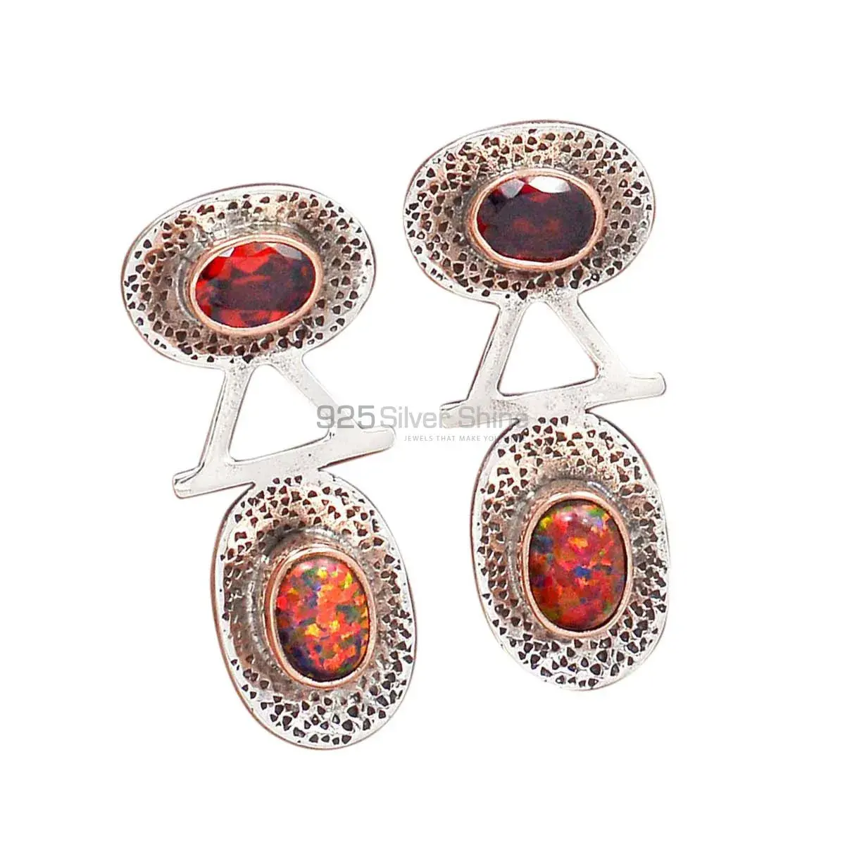 925 Sterling Silver Handmade Earrings In Multi Gemstone Jewelry 925SE2143_0
