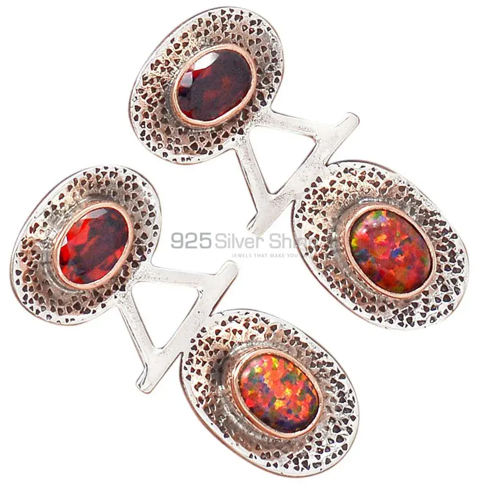 925 Sterling Silver Handmade Earrings In Multi Gemstone Jewelry 925SE2143_2
