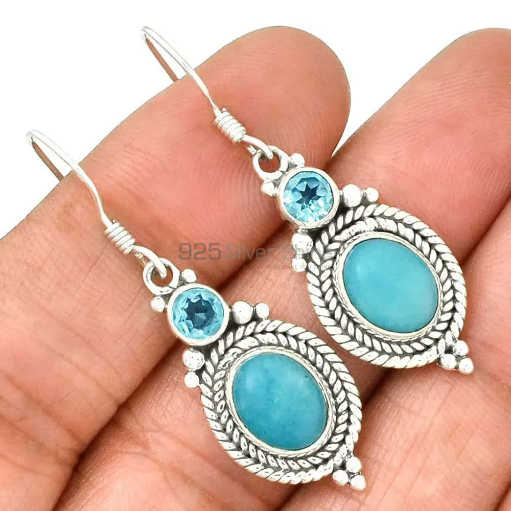 925 Sterling Silver Handmade Earrings In Multi Gemstone Jewelry 925SE2690_2