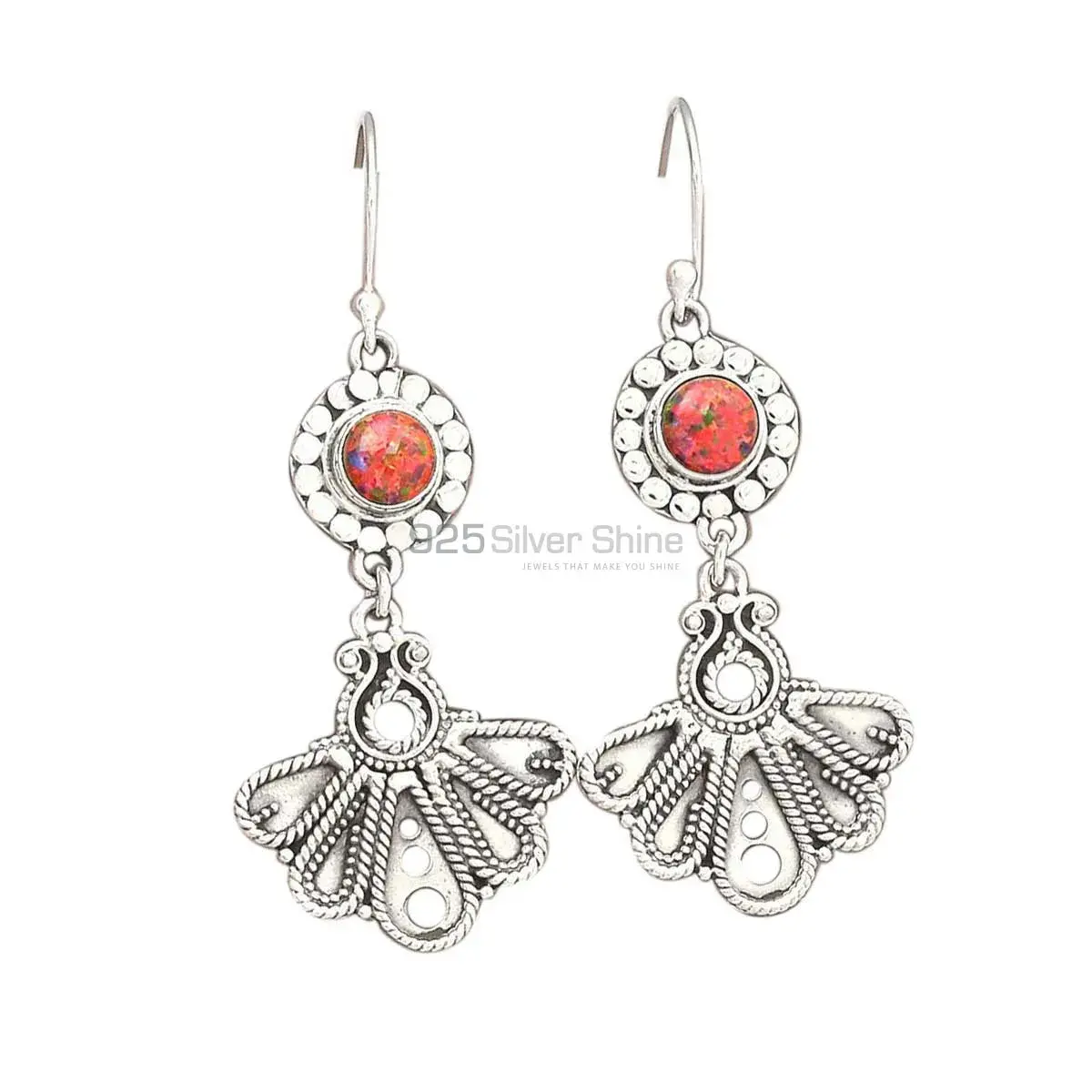 925 Sterling Silver Handmade Earrings In Opal Gemstone Jewelry 925SE3093