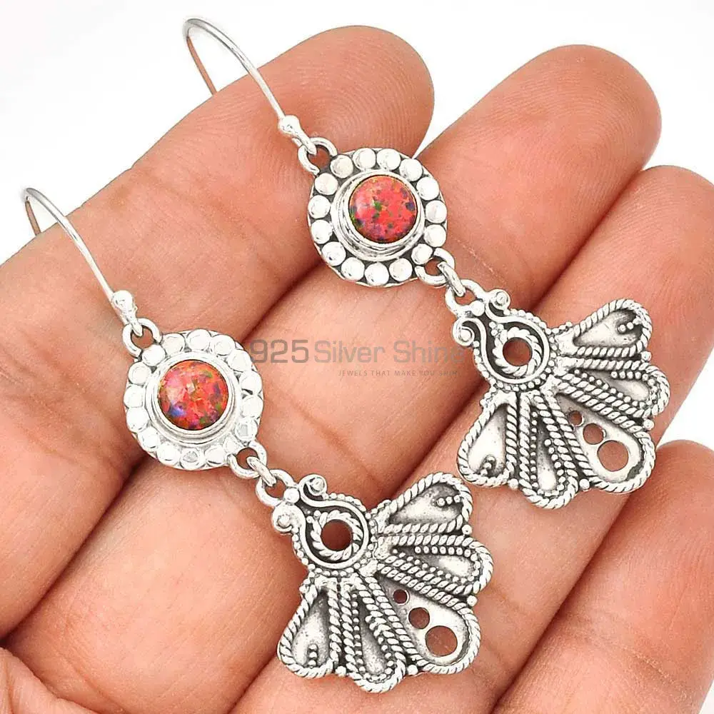 925 Sterling Silver Handmade Earrings In Opal Gemstone Jewelry 925SE3093_0