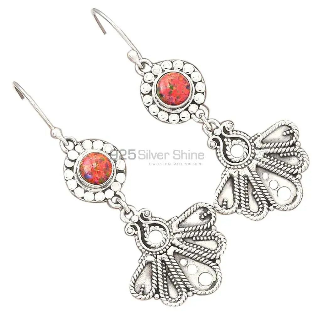 Top Quality 925 Sterling Silver Handmade Earrings In Opal Gemstone Jewelry 925SE3093_1