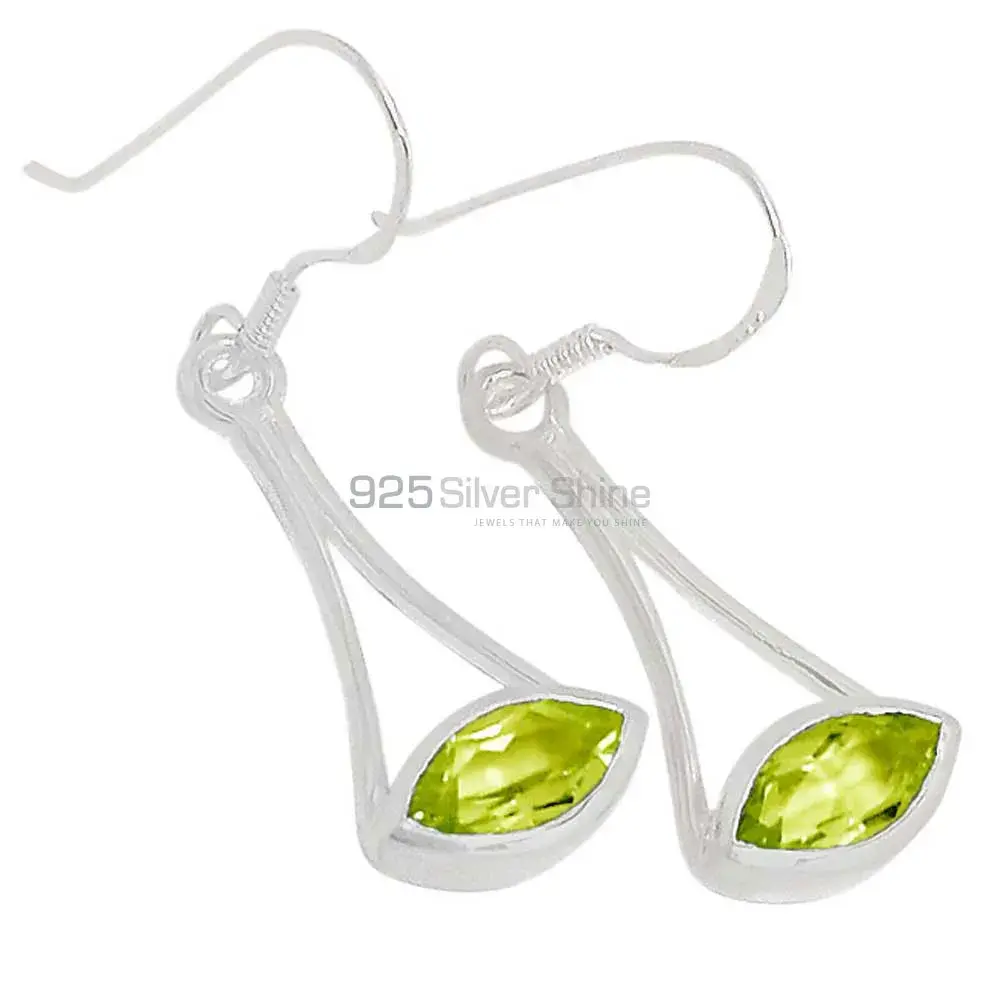 Top Quality 925 Sterling Silver Handmade Earrings In Peridot Gemstone Jewelry 925SE349