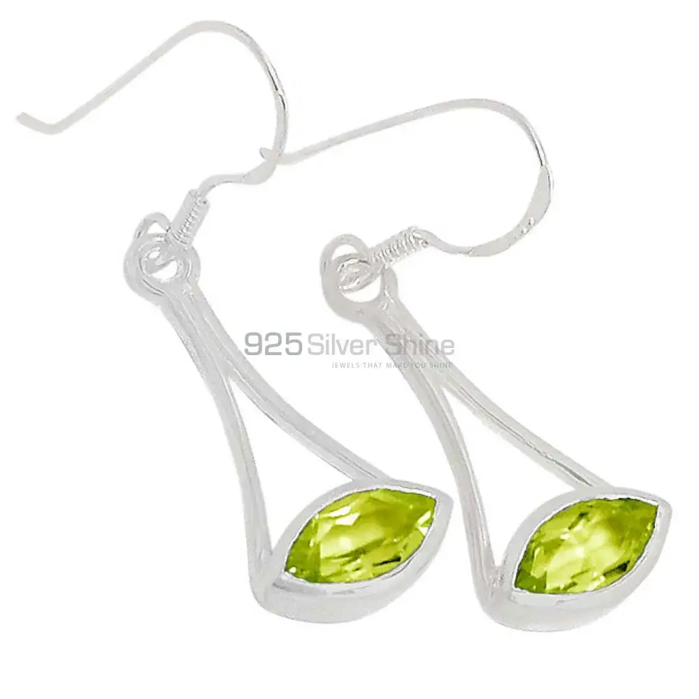 925 Sterling Silver Handmade Earrings In Peridot Gemstone Jewelry 925SE349_0
