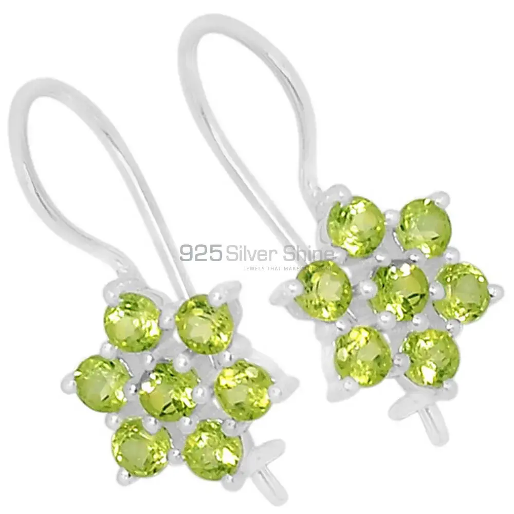 925 Sterling Silver Handmade Earrings In Peridot Gemstone Jewelry 925SE507