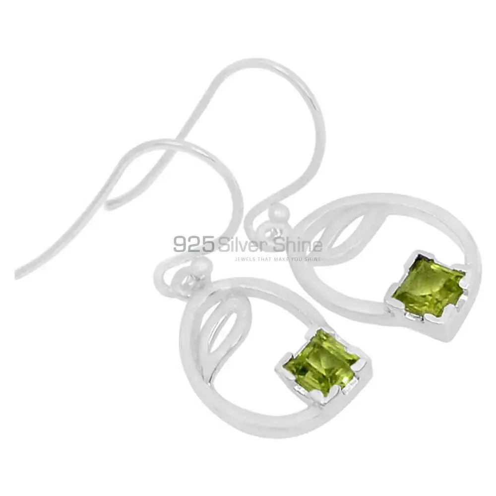 Top Quality 925 Sterling Silver Handmade Earrings In Peridot Gemstone Jewelry 925SE586