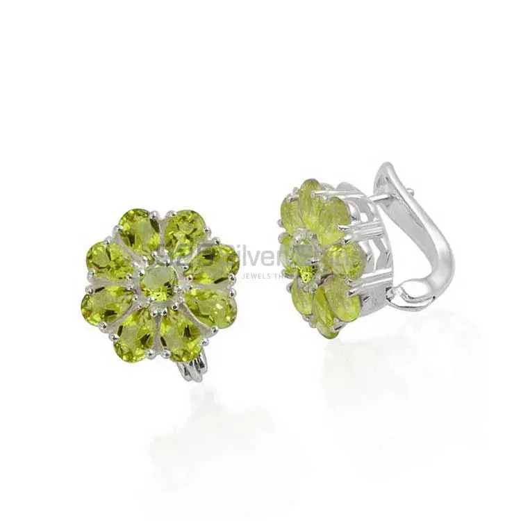 Top Quality 925 Sterling Silver Handmade Earrings In Peridot Gemstone Jewelry 925SE981_0