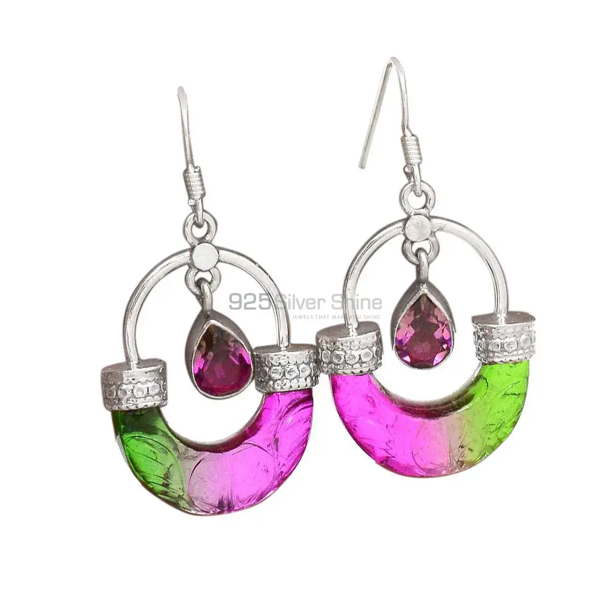 925 Sterling Silver Handmade Earrings In Quartz Gemstone Jewelry 925SE2856_0