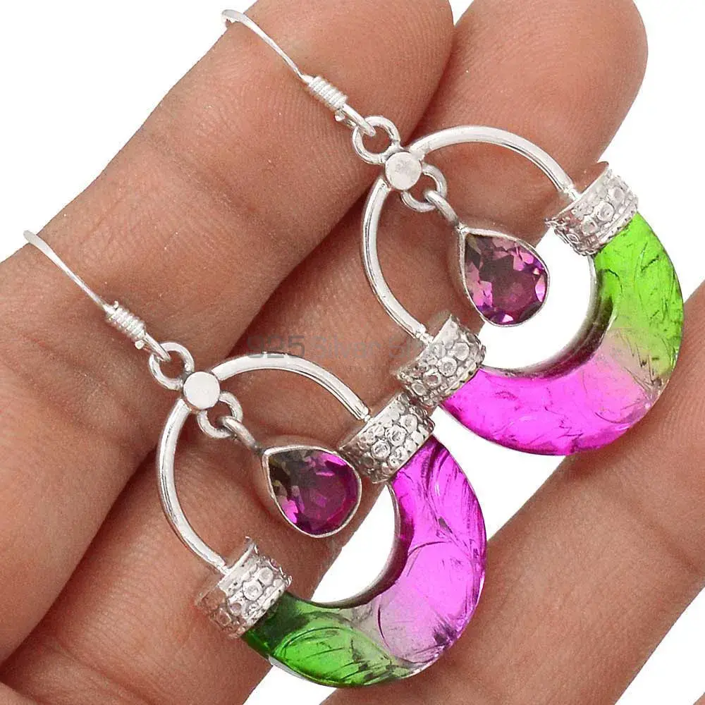 Top Quality 925 Sterling Silver Handmade Earrings In Quartz Gemstone Jewelry 925SE2856_0