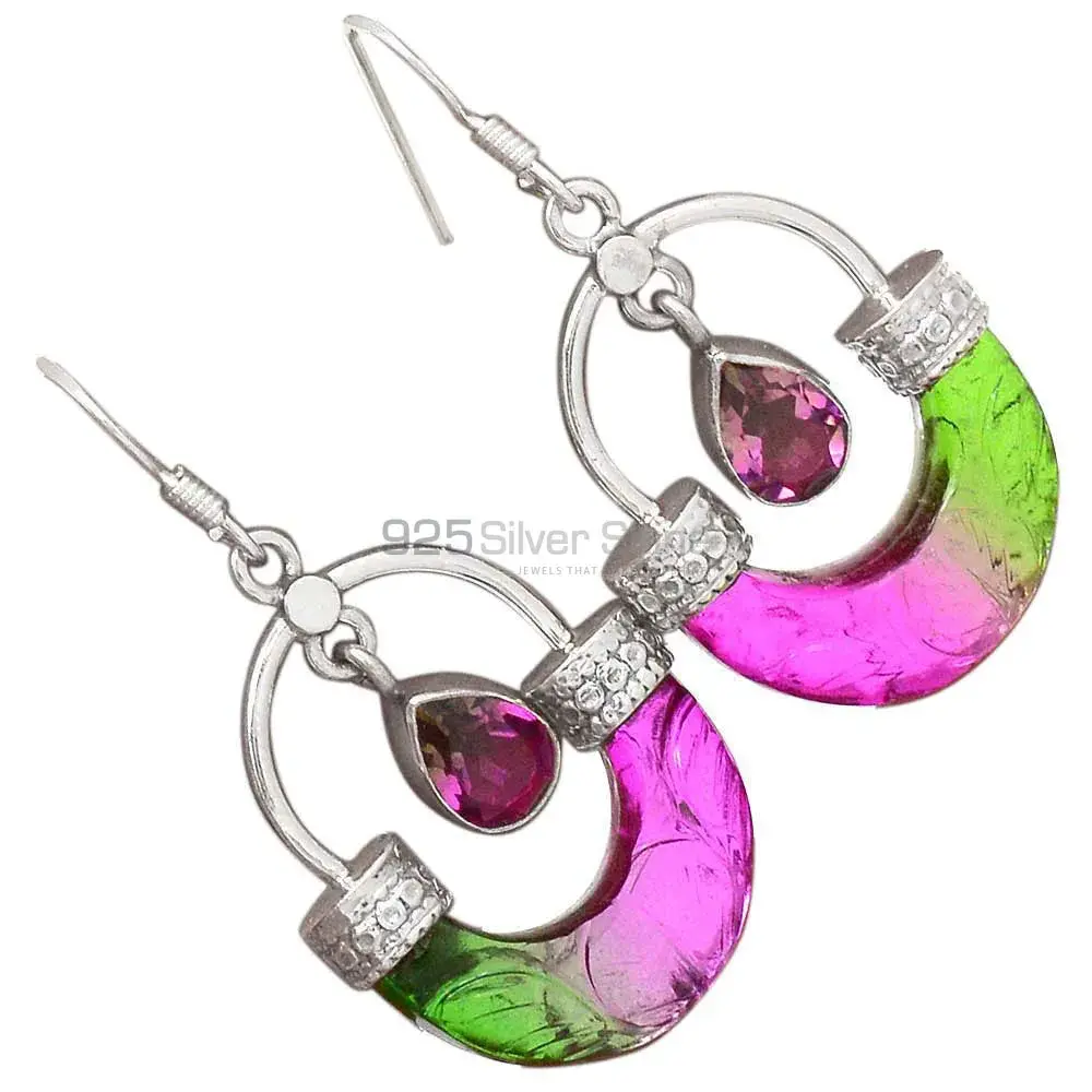 Top Quality 925 Sterling Silver Handmade Earrings In Quartz Gemstone Jewelry 925SE2856_1