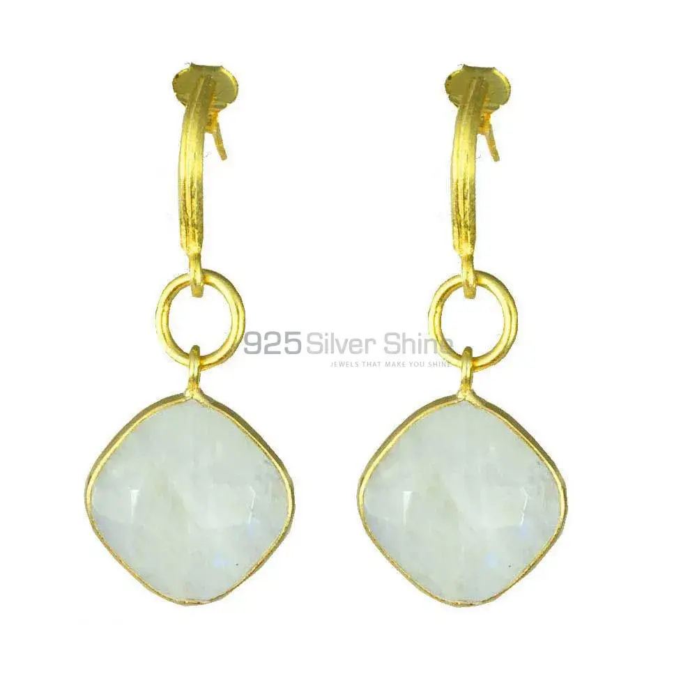 925 Sterling Silver Handmade Earrings In Rainbow Moonstone Jewelry 925SE1367