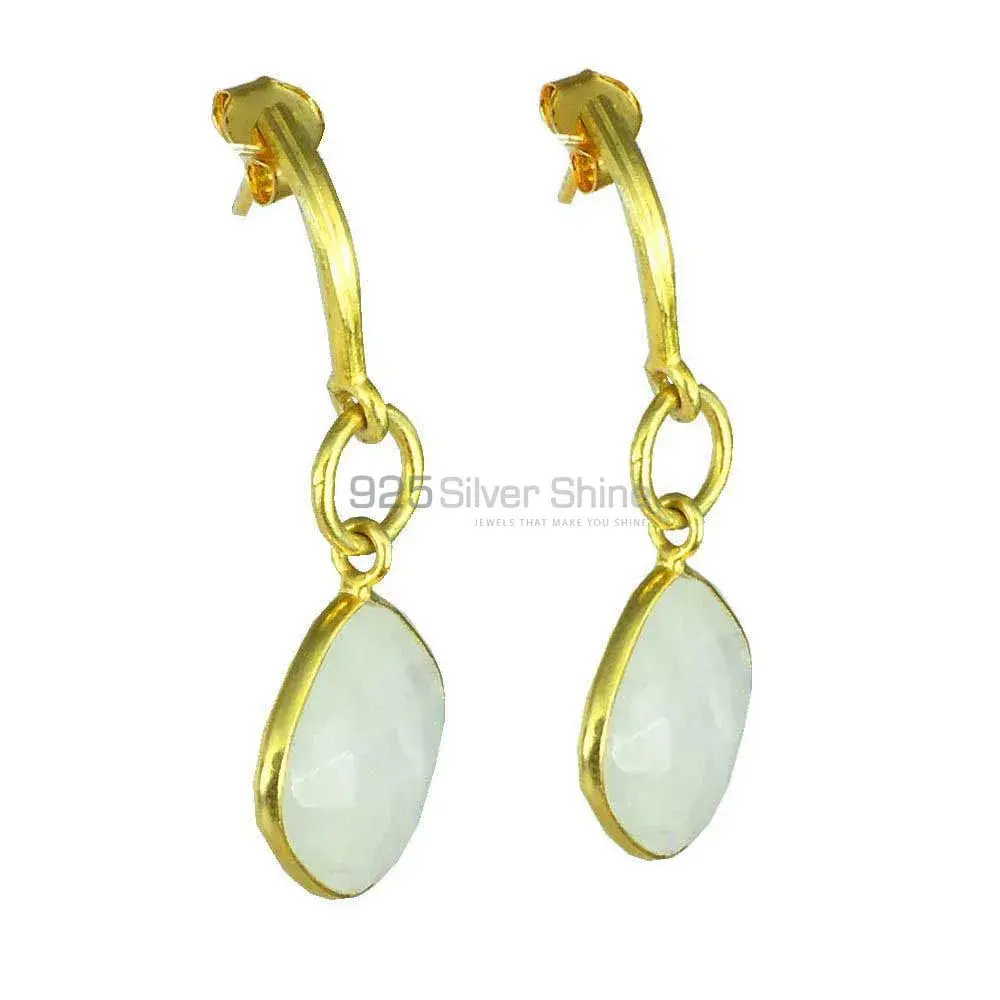 Top Quality 925 Sterling Silver Handmade Earrings In Rainbow Moonstone Jewelry 925SE1367_0