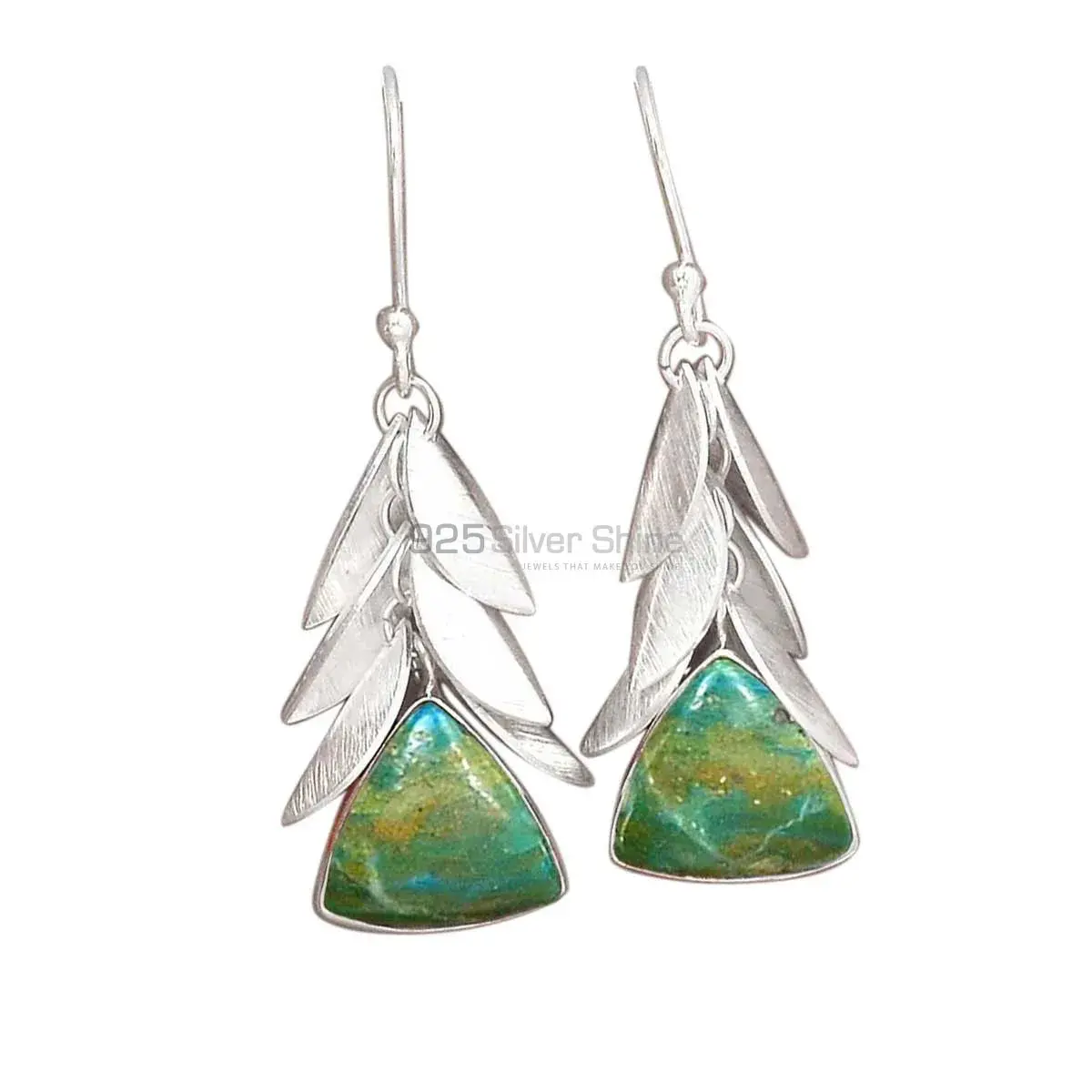 925 Sterling Silver Handmade Earrings In Ruby Zoisite Gemstone Jewelry 925SE3014