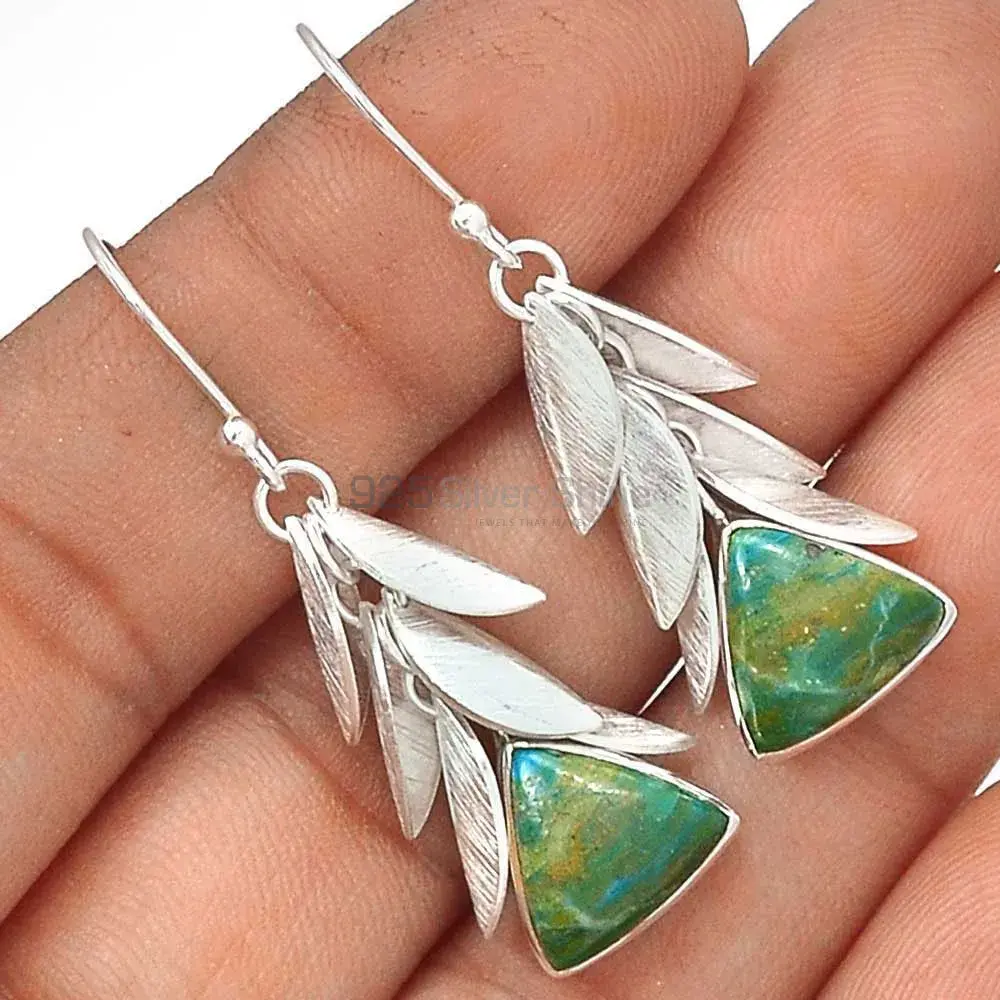 925 Sterling Silver Handmade Earrings In Ruby Zoisite Gemstone Jewelry 925SE3014_1