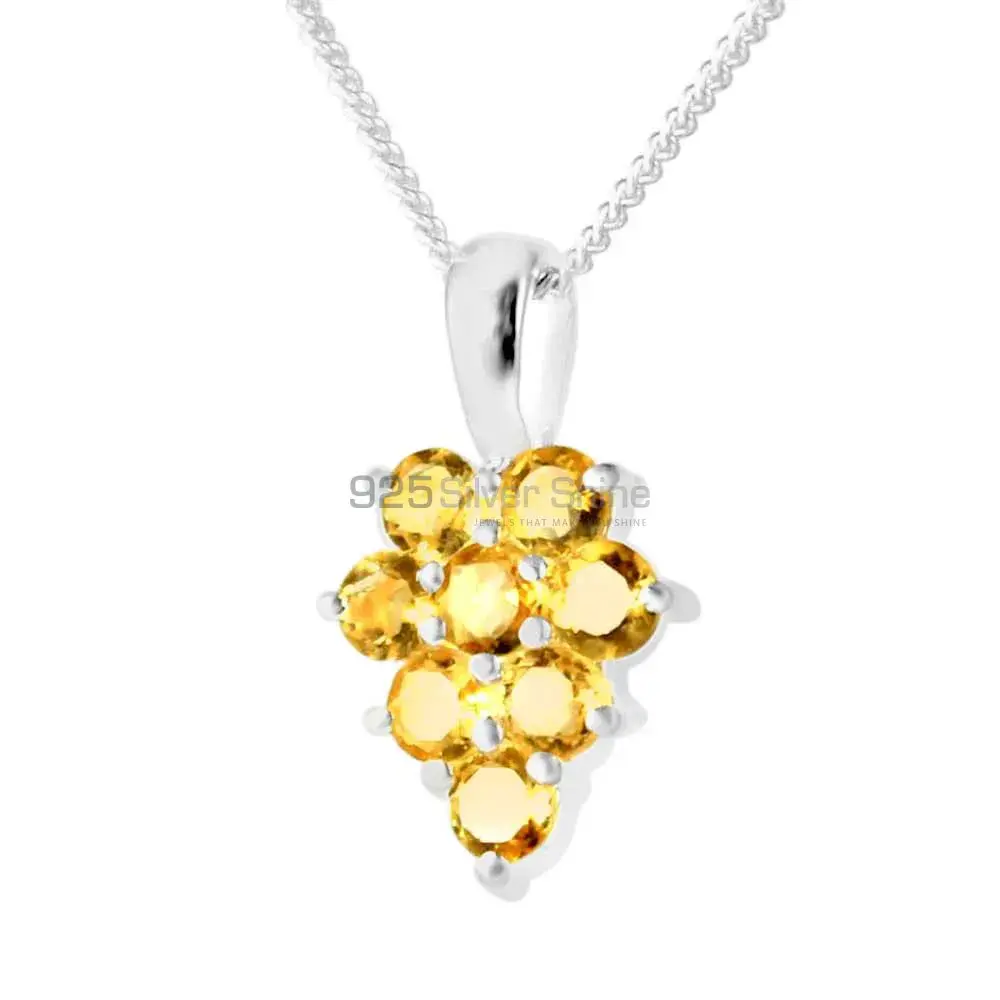 Top Quality 925 Sterling Silver Handmade Pendants In Citrine Gemstone Jewelry 925SP208-1