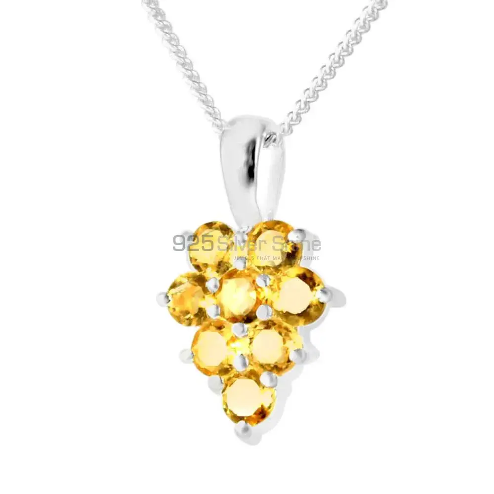 925 Sterling Silver Handmade Pendants In Citrine Gemstone Jewelry 925SP208-1_0
