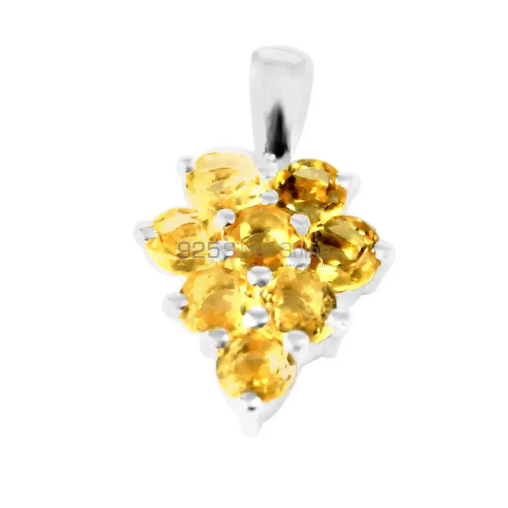 925 Sterling Silver Handmade Pendants In Citrine Gemstone Jewelry 925SP208-1_2