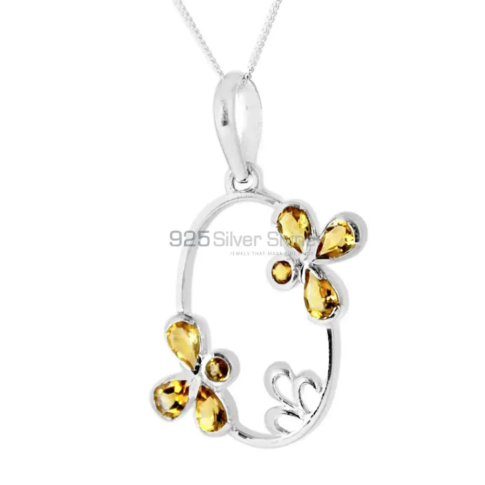 Top Quality 925 Sterling Silver Handmade Pendants In Citrine Gemstone Jewelry 925SP215-6