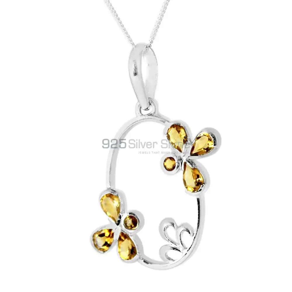 925 Sterling Silver Handmade Pendants In Citrine Gemstone Jewelry 925SP215-6_0