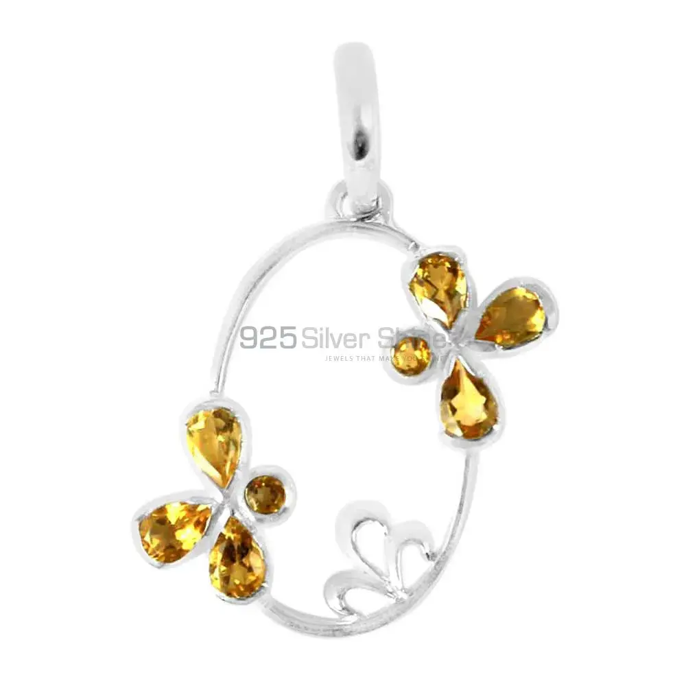 Top Quality 925 Sterling Silver Handmade Pendants In Citrine Gemstone Jewelry 925SP215-6_0