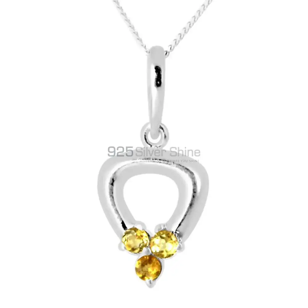 925 Sterling Silver Handmade Pendants In Citrine Gemstone Jewelry 925SP248-5_0