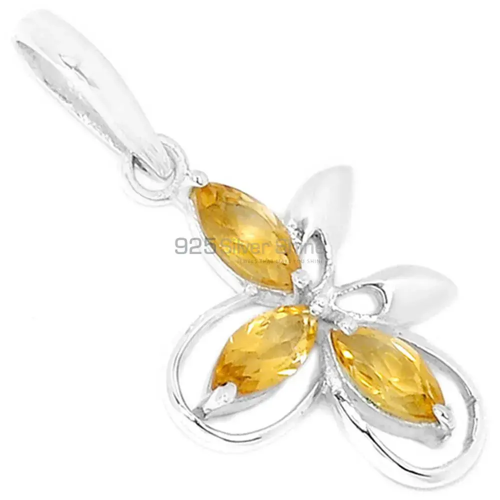 Top Quality 925 Sterling Silver Handmade Pendants In Citrine Gemstone Jewelry 925SP292-5