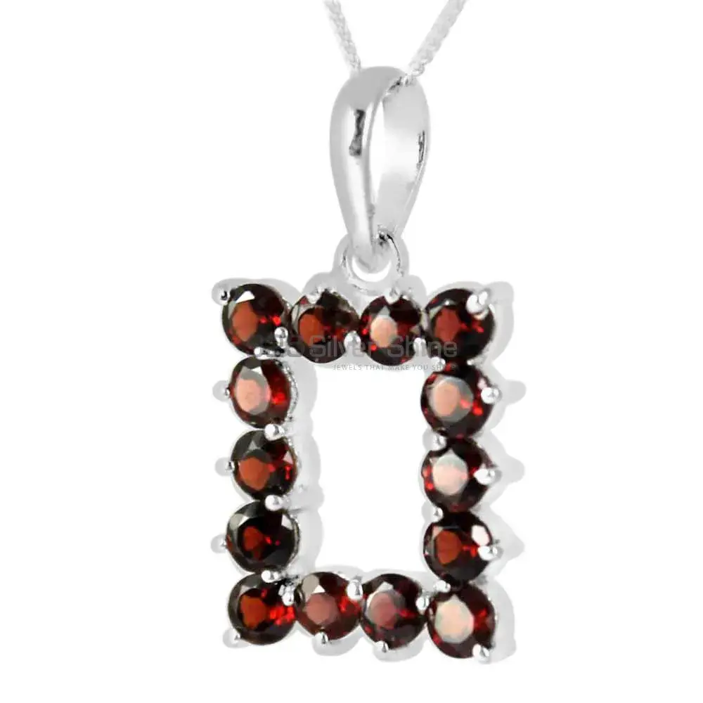 925 Sterling Silver Handmade Pendants In Garnet Gemstone Jewelry 925SP255-6_0