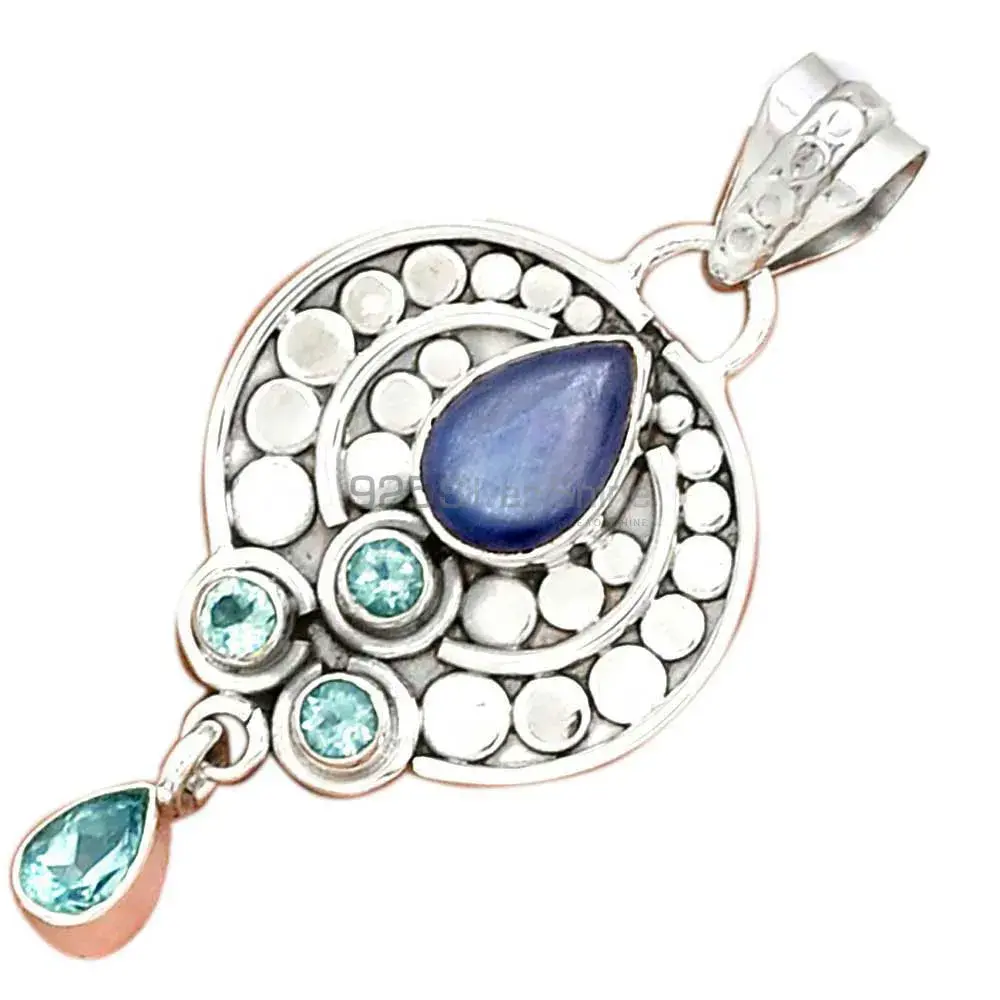 925 Sterling Silver Handmade Pendants In Multi Gemstone Jewelry 925SP076-7_3
