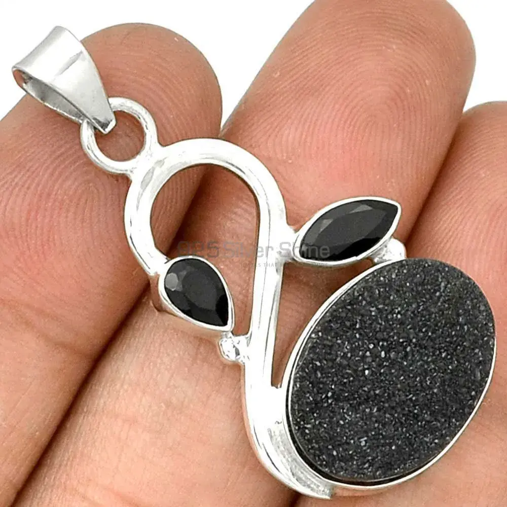 925 Sterling Silver Handmade Pendants In Multi Gemstone Jewelry 925SP088-3_1