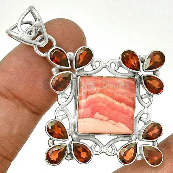 925 Sterling Silver Handmade Pendants In Multi Gemstone Jewelry 925SP37-9_0