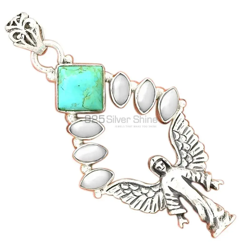 925 Sterling Silver Handmade Pendants In Multi Gemstone Jewelry 925SP51-3_0