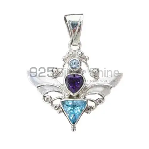 Top Quality 925 Sterling Silver Handmade Pendants In Multi Stone Jewelry 925SSP389_0