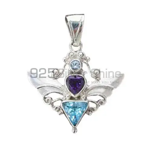 925 Sterling Silver Handmade Pendants In Multi Stone Jewelry 925SSP389_0