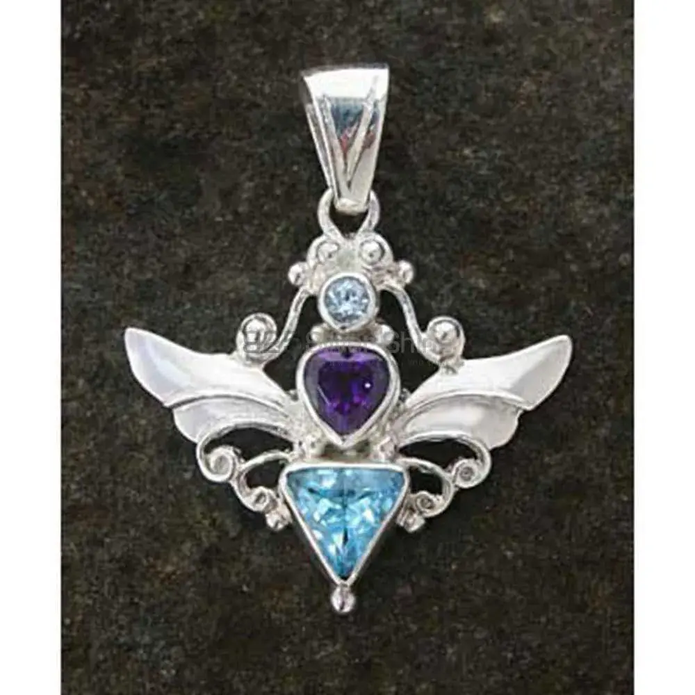 925 Sterling Silver Handmade Pendants In Multi Stone Jewelry 925SSP389_2