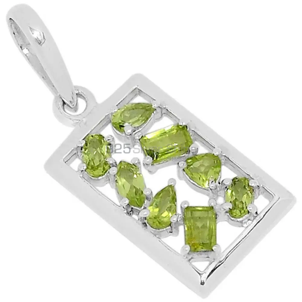 Top Quality 925 Sterling Silver Handmade Pendants In Peridot Gemstone Jewelry 925SSP305-4