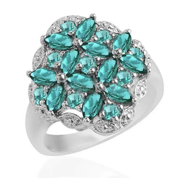 925 Sterling Silver Handmade Rings In Blue Topaz Gemstone Jewelry 925SR1726_0