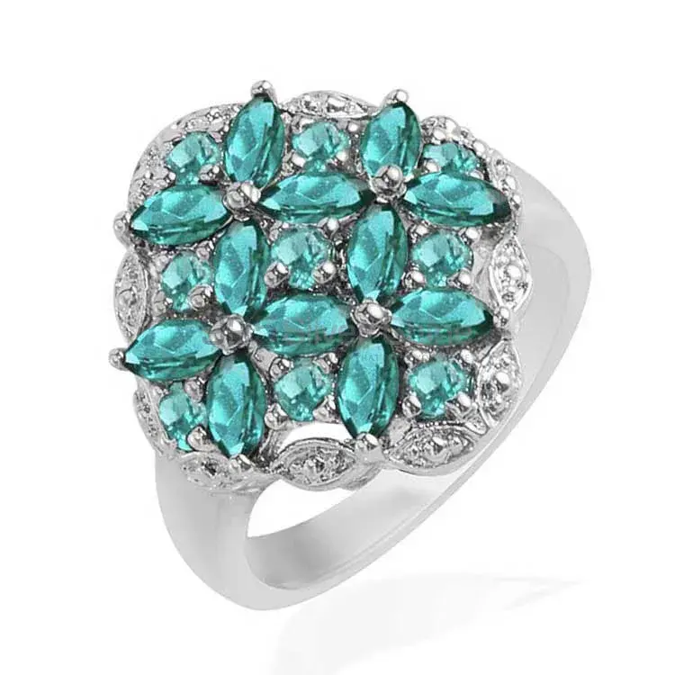 925 Sterling Silver Handmade Rings In Blue Topaz Gemstone Jewelry 925SR1726_1