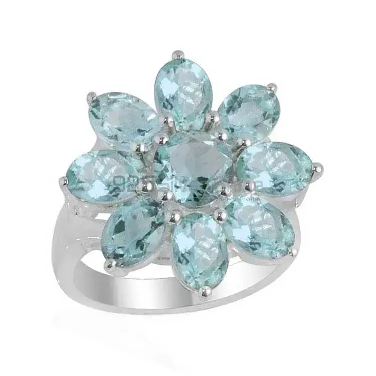 Top Quality 925 Sterling Silver Handmade Rings In Blue Topaz Gemstone Jewelry 925SR2109_0