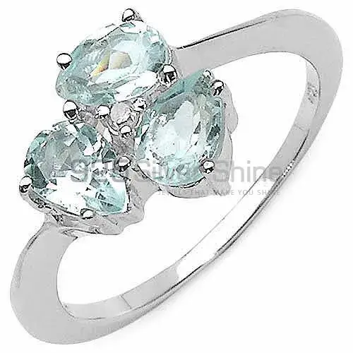 925 Sterling Silver Handmade Rings In Blue Topaz Gemstone Jewelry 925SR3145