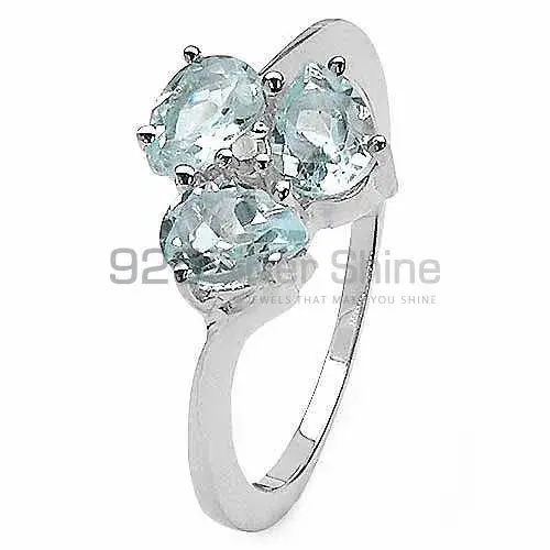 925 Sterling Silver Handmade Rings In Blue Topaz Gemstone Jewelry 925SR3145_1